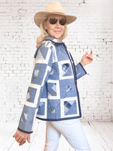 Market Jacket  "bubble blues" CUSTOM  any size